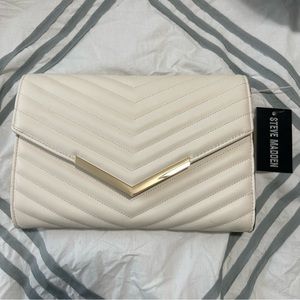 Steve Madden Large Clutch Bag cream.